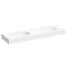 Arki 1500mm Matte White Wall Hung Double Basin with Overflow
